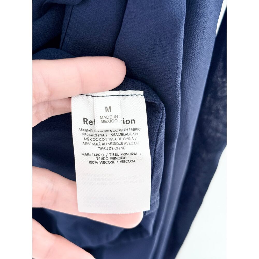 Reformation Winslow Short Sleeve Surplice V-Neck Maxi Wrap Dress Navy Medium - Picture 6 of 6